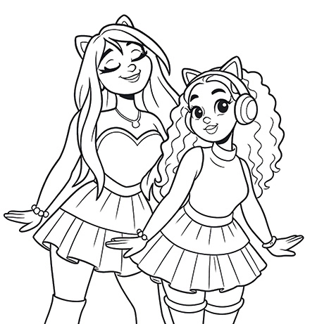 Kysha e Mine Para Colorir e Imprimir